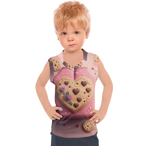 Cookies Valentine Heart Holiday Gift Love Kids  Sport Tank Top by Ndabl3x