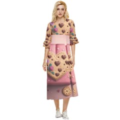 Cookies Valentine Heart Holiday Gift Love Double Cuff Midi Dress by Ndabl3x