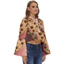 Cookies Valentine Heart Holiday Gift Love Boho Long Bell Sleeve Top View3