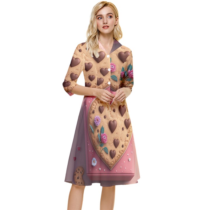 Cookies Valentine Heart Holiday Gift Love Classy Knee Length Dress