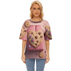 Cookies Valentine Heart Holiday Gift Love Oversized Basic Tee by Ndabl3x