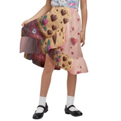 Cookies Valentine Heart Holiday Gift Love Kids  Ruffle Flared Wrap Midi Skirt