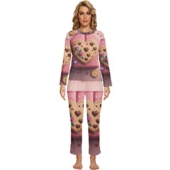 Cookies Valentine Heart Holiday Gift Love Womens  Long Sleeve Lightweight Pajamas Set by Ndabl3x