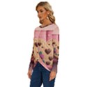 Cookies Valentine Heart Holiday Gift Love Long Sleeve Crew Neck Pullover Top View2