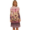 Cookies Valentine Heart Holiday Gift Love Long Sleeve Shirt Collar A-Line Dress View1