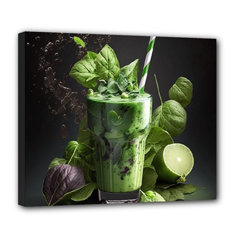 Drink Spinach Smooth Apple Ginger Deluxe Canvas 24  X 20  (stretched)