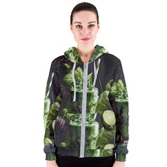 Drink Spinach Smooth Apple Ginger Women s Zipper Hoodie by Ndabl3x