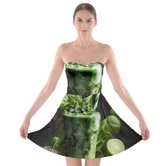 Drink Spinach Smooth Apple Ginger Strapless Bra Top Dress by Ndabl3x