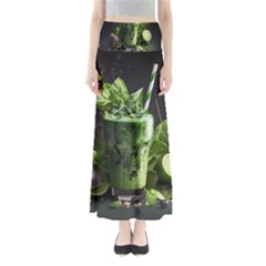 Drink Spinach Smooth Apple Ginger Full Length Maxi Skirt by Ndabl3x