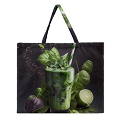 Drink Spinach Smooth Apple Ginger Zipper Large Tote Bag by Ndabl3x