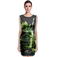 Drink Spinach Smooth Apple Ginger Sleeveless Velvet Midi Dress by Ndabl3x