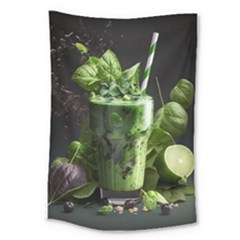 Drink Spinach Smooth Apple Ginger Large Tapestry by Ndabl3x