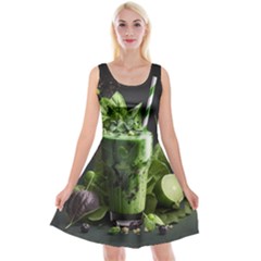 Drink Spinach Smooth Apple Ginger Reversible Velvet Sleeveless Dress by Ndabl3x