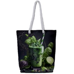 Drink Spinach Smooth Apple Ginger Full Print Rope Handle Tote (small) by Ndabl3x