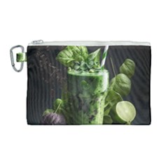 Drink Spinach Smooth Apple Ginger Canvas Cosmetic Bag (large) by Ndabl3x