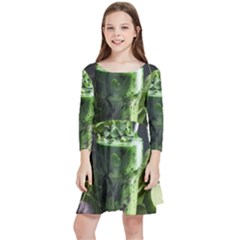 Drink Spinach Smooth Apple Ginger Kids  Quarter Sleeve Skater Dress by Ndabl3x