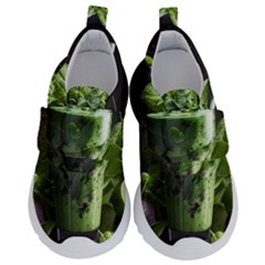 Drink Spinach Smooth Apple Ginger Kids  Velcro No Lace Shoes by Ndabl3x