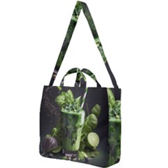 Drink Spinach Smooth Apple Ginger Square Shoulder Tote Bag by Ndabl3x