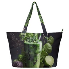 Drink Spinach Smooth Apple Ginger Full Print Shoulder Bag by Ndabl3x