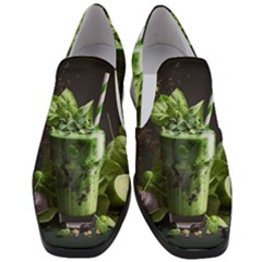 Drink Spinach Smooth Apple Ginger Women Slip On Heel Loafers by Ndabl3x