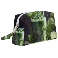 Drink Spinach Smooth Apple Ginger Wristlet Pouch Bag (large) by Ndabl3x