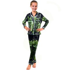 Drink Spinach Smooth Apple Ginger Kids  Satin Long Sleeve Pajamas Set by Ndabl3x