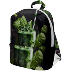 Drink Spinach Smooth Apple Ginger Zip Up Backpack by Ndabl3x