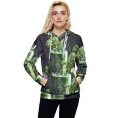 Drink Spinach Smooth Apple Ginger Women s Lightweight Drawstring Hoodie