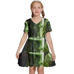 Drink Spinach Smooth Apple Ginger Kids  Short Sleeve Tiered Mini Dress by Ndabl3x