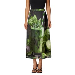 Drink Spinach Smooth Apple Ginger Classic Midi Chiffon Skirt by Ndabl3x