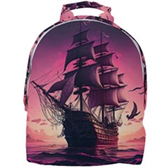 Ship Pirate Adventure Landscape Ocean Sun Heaven Mini Full Print Backpack