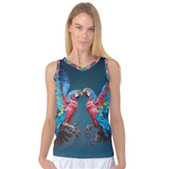 Birds Parrots Love Ornithology Species Fauna Women s Basketball Tank Top by Ndabl3x