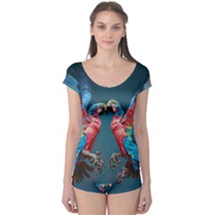 Birds Parrots Love Ornithology Species Fauna Boyleg Leotard  by Ndabl3x