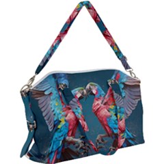 Birds Parrots Love Ornithology Species Fauna Canvas Crossbody Bag by Ndabl3x