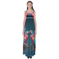 Birds Parrots Love Ornithology Species Fauna Empire Waist Maxi Dress by Ndabl3x