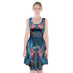 Birds Parrots Love Ornithology Species Fauna Racerback Midi Dress by Ndabl3x