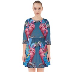 Birds Parrots Love Ornithology Species Fauna Smock Dress by Ndabl3x