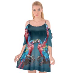 Birds Parrots Love Ornithology Species Fauna Cutout Spaghetti Strap Chiffon Dress by Ndabl3x