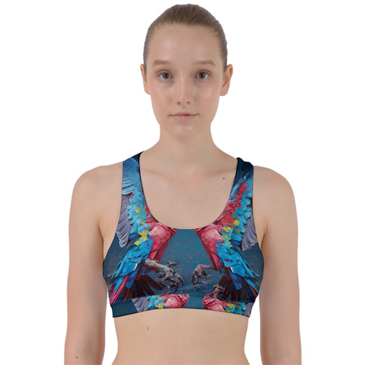 Birds Parrots Love Ornithology Species Fauna Back Weave Sports Bra