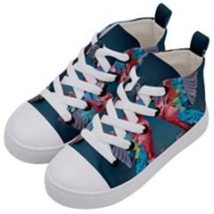 Birds Parrots Love Ornithology Species Fauna Kids  Mid-top Canvas Sneakers