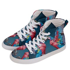 Birds Parrots Love Ornithology Species Fauna Men s Hi-top Skate Sneakers by Ndabl3x