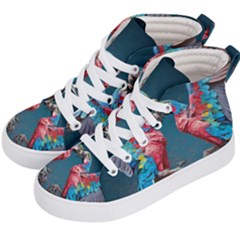 Birds Parrots Love Ornithology Species Fauna Kids  Hi-top Skate Sneakers by Ndabl3x