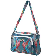 Birds Parrots Love Ornithology Species Fauna Front Pocket Crossbody Bag by Ndabl3x