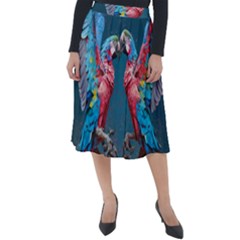 Birds Parrots Love Ornithology Species Fauna Classic Velour Midi Skirt  by Ndabl3x