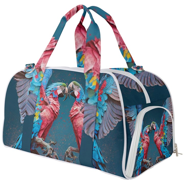 Birds Parrots Love Ornithology Species Fauna Burner Gym Duffel Bag