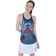 Birds Parrots Love Ornithology Species Fauna Racer Back Mesh Tank Top by Ndabl3x