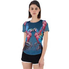 Birds Parrots Love Ornithology Species Fauna Back Cut Out Sport Tee by Ndabl3x