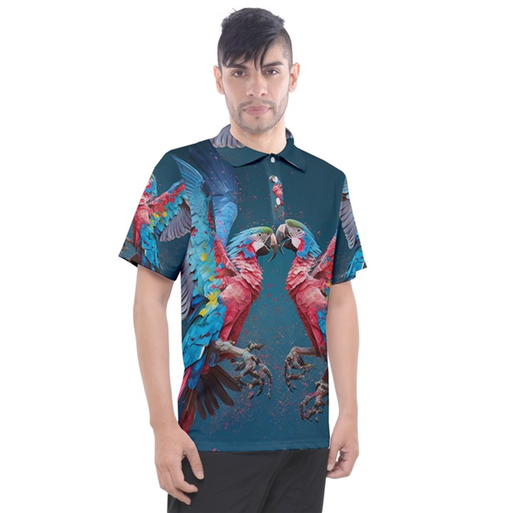 Birds Parrots Love Ornithology Species Fauna Men s Polo Tee