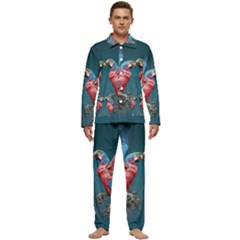 Birds Parrots Love Ornithology Species Fauna Men s Long Sleeve Velvet Pocket Pajamas Set by Ndabl3x