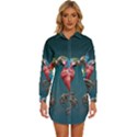 Birds Parrots Love Ornithology Species Fauna Womens Long Sleeve Shirt Dress View1